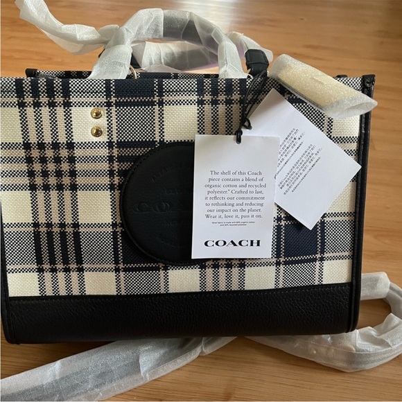 Coach Dempsey Carryall With Garden Plaid Print And Coach Patch # C8201 - Picture 7 of 9